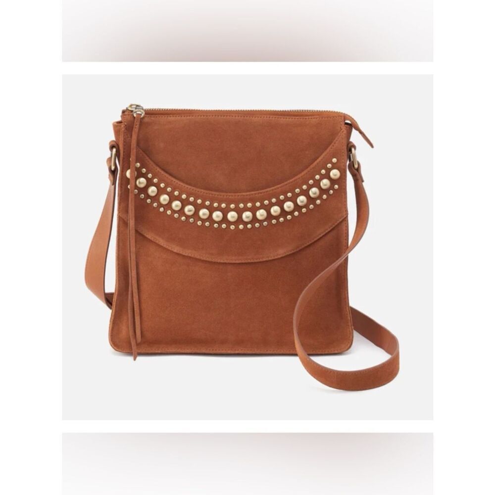 HOBO 70’s Vibe Mystic Suede Crossbody Bag In Carmel